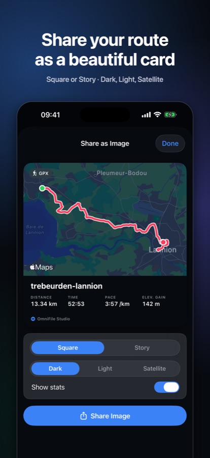 Share a route as an image card