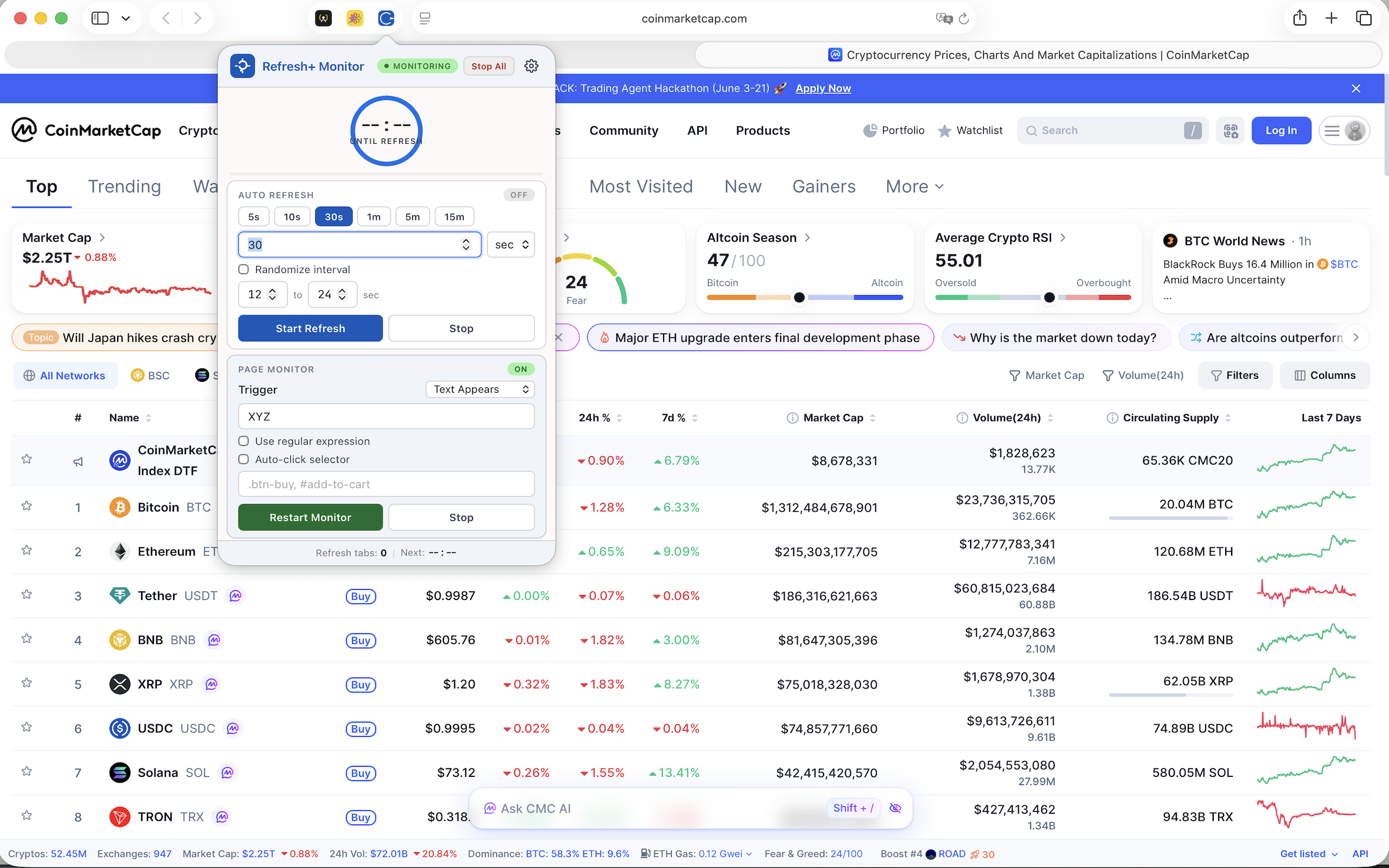 Refresh+ Monitor Extension Mockup